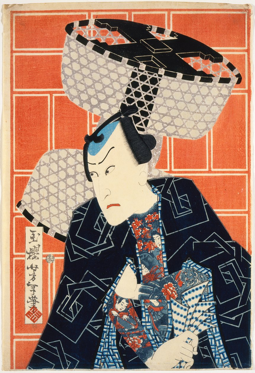火消し組の一員としての俳優・河原崎権十郎 作： 月岡芳年
