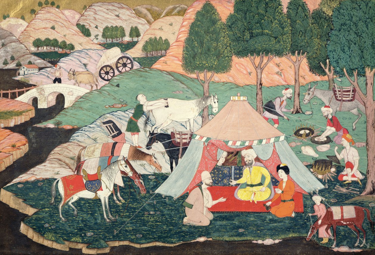 王子の野営地（シルク塗装） 作： トルコ語学校