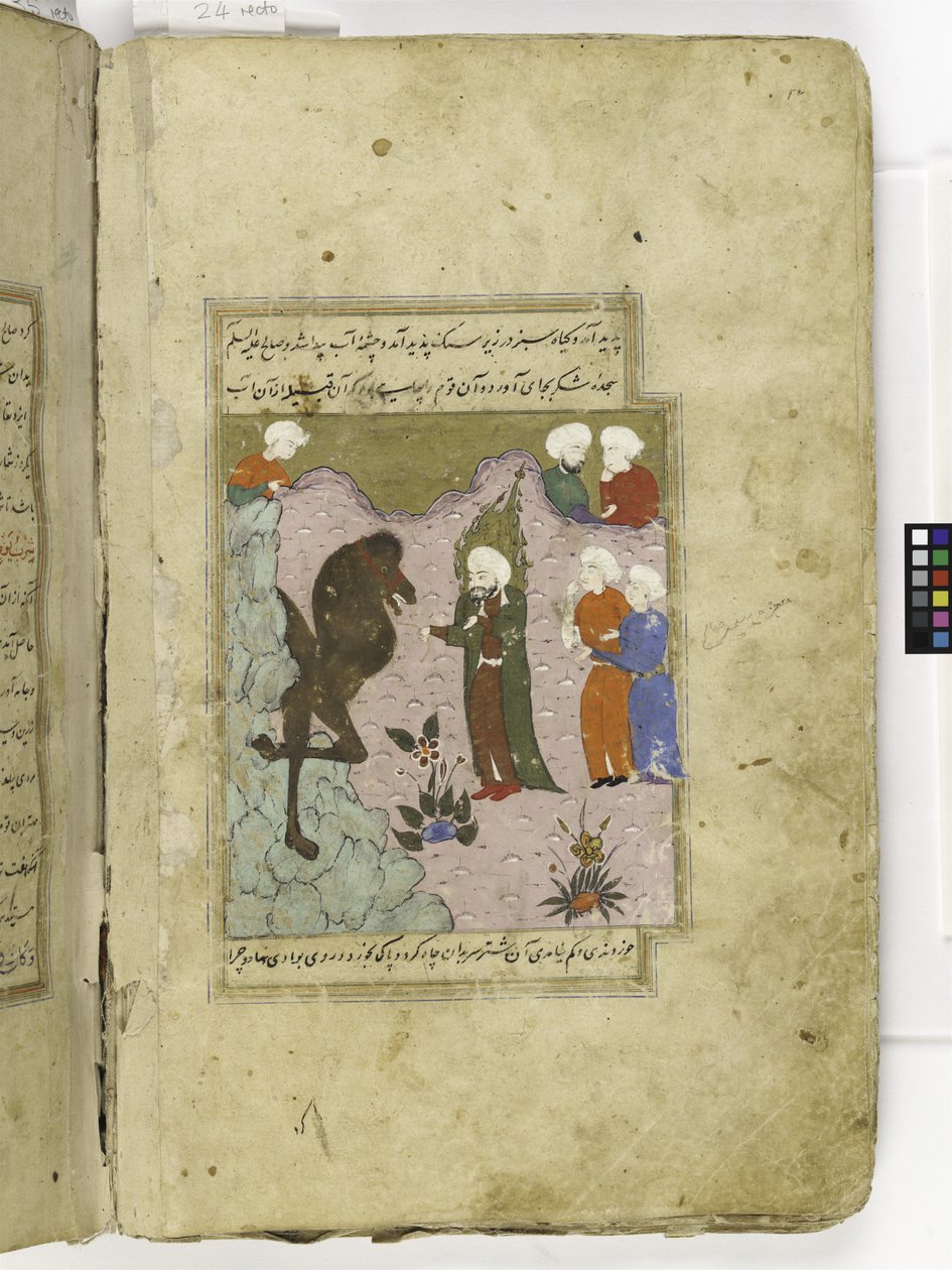 岩からラクダを連れてくるサリフ（イシャク・ブ・イブラヒム・アル・ネイシャブリ著「Qisas al-Anbiya（預言者の物語）」の挿絵 作： トルコ語学校