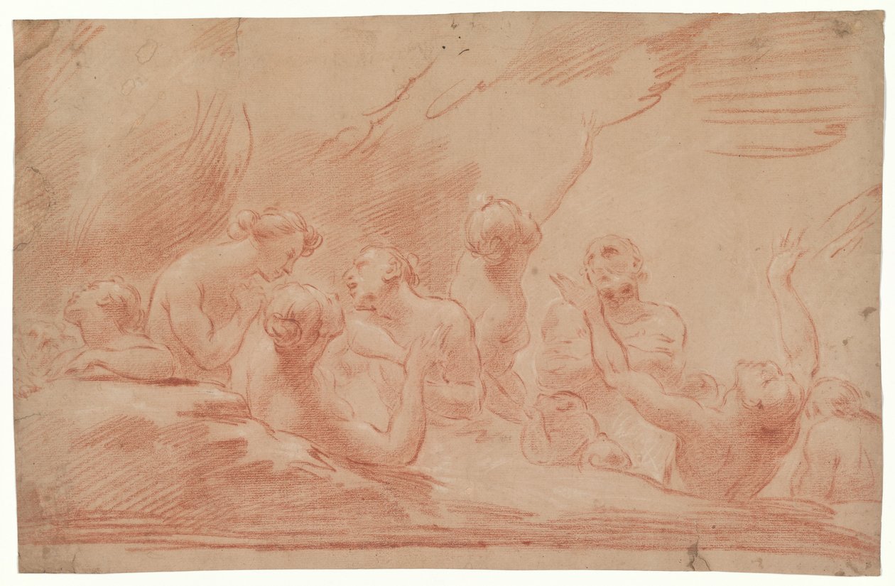 Seelen im Fegefeuer, Studie für Der selige Johannes Burali bittet die selige Jungfrau, für die Seelen im Fegefeuer zu intervenieren, San Bartolomeo, Bologna 作： ウバルド・ガンドルフィ