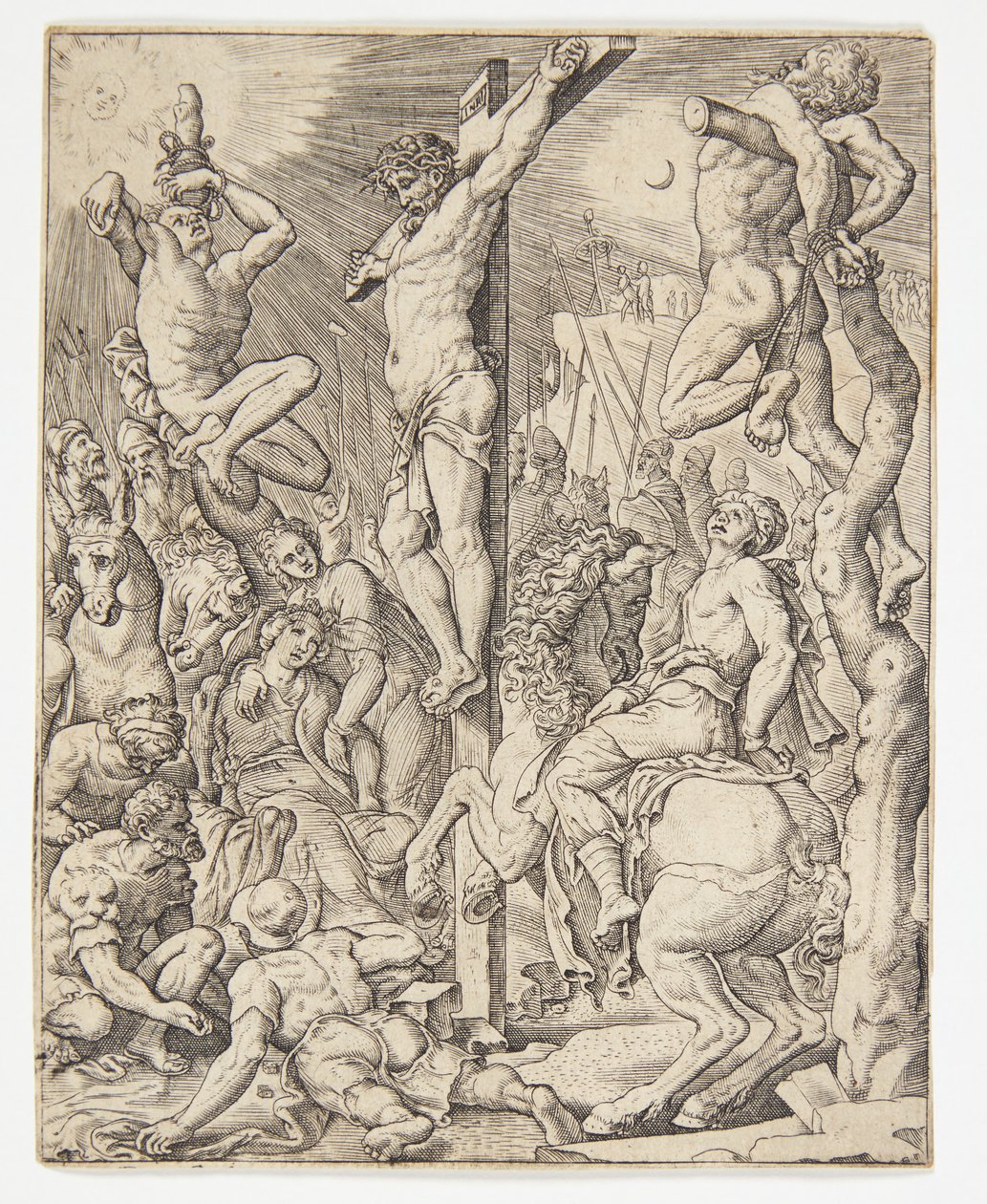 十字架上のキリストの死 作： Ubekendt efter DirckVolckertsz。 Coornhert efter Maarten van Heemskerck