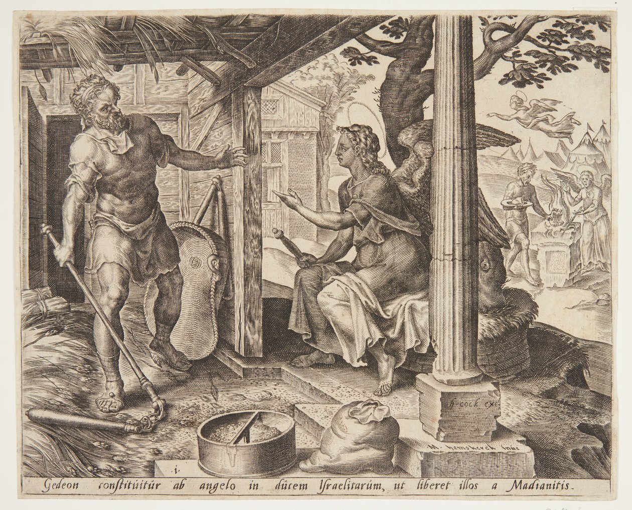 ギデオンに現れる天使 作： Ubekendt efter Maarten van Heemskerck