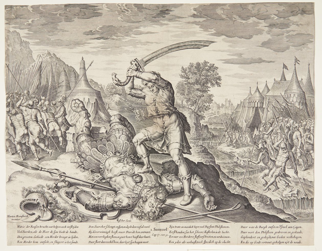 ゴリアテの首を切り落とすダビデ 作： Ubekendt efter Ubekendt efter Maarten van Heemskerck