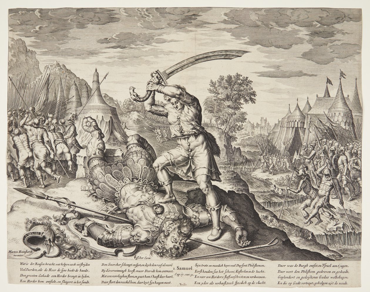 ゴリアテの首を切り落とすダビデ 作： Ubekendt efter Ubekendt efter Maarten van Heemskerck