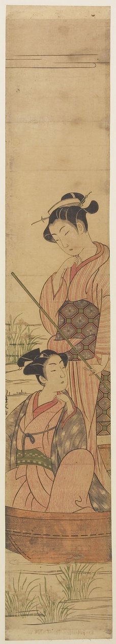 月の下の船の若いカップル、1770年から72年頃 作： 内政