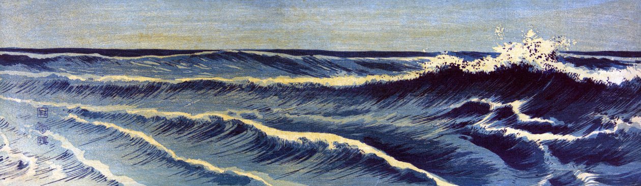 油彩　肉筆　波　海　油絵 海景油絵 波 油絵 海 フランス 油絵 油彩 油彩画 絵画 絵 変形