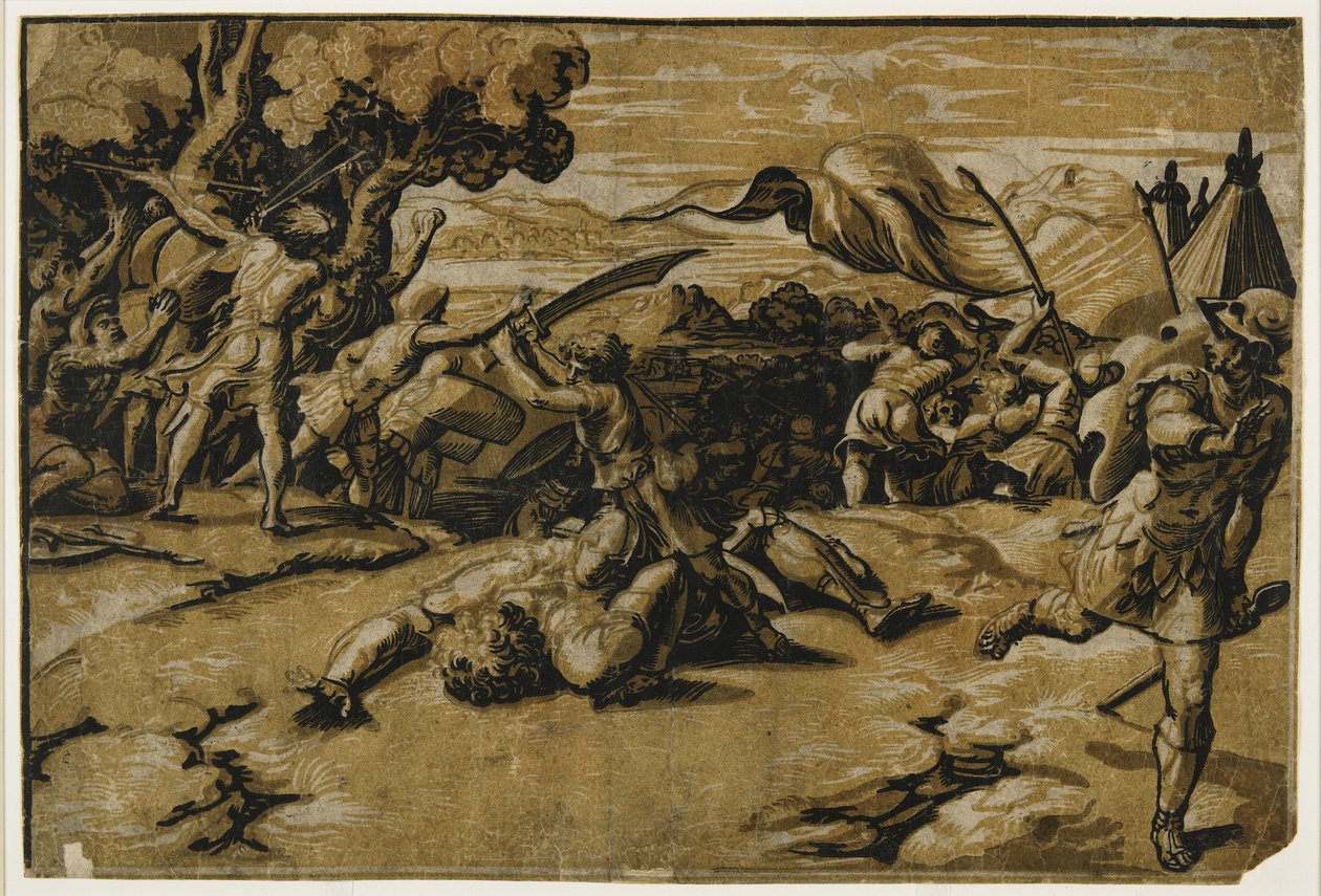 デビッド・スレイリング・ゴリアテ、c。 1518 作： ウーゴ・ダ・カルピ