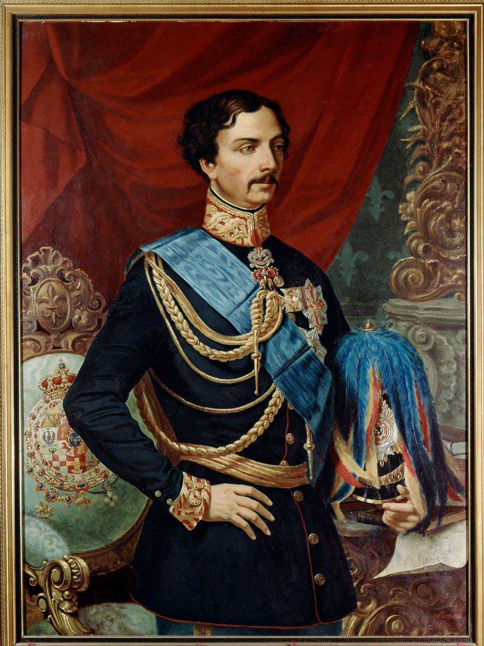 シャルル オブ ブルボン パルマ (1799 -1883)、パルマ公 - ブルボンのシャルル 3 世 (1823 - 1854) 19 世紀 (キャンバスに油彩) 作： ユリッセパッサーニ