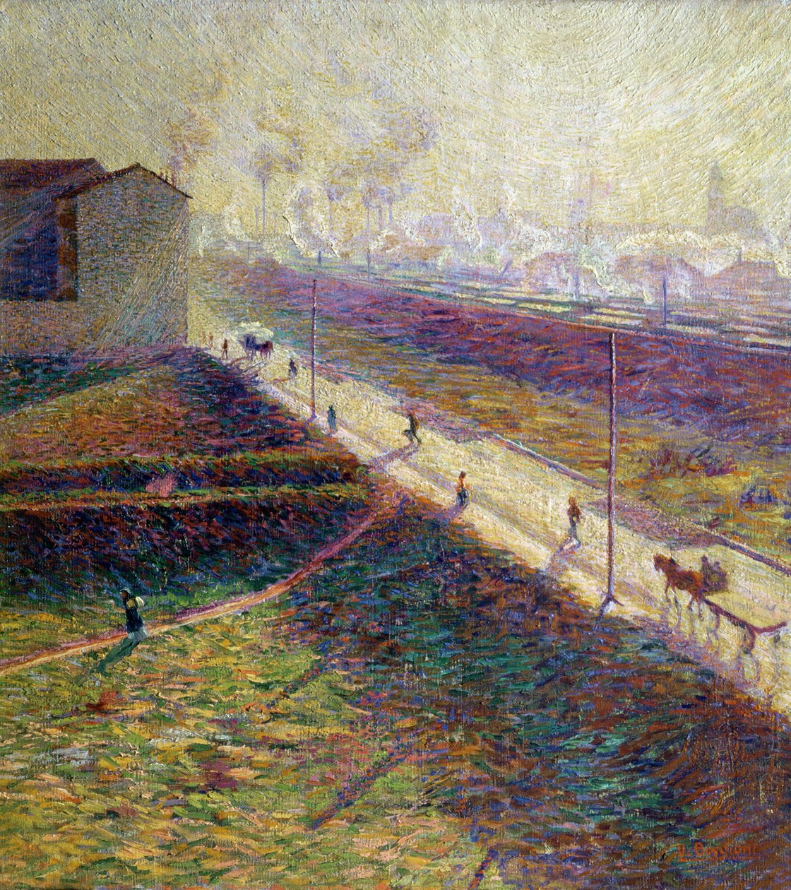 朝、1909（パネル） 作： ウンベルトボッチョーニ