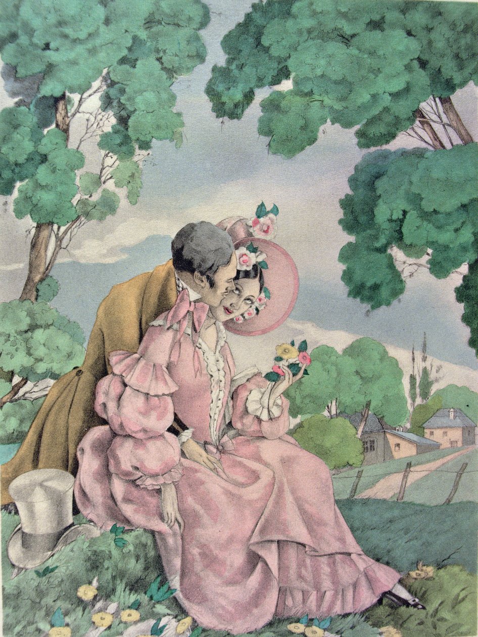 Gustave Flaubert (1821-80) による「マダム・ボヴァリー」のイラスト、Gibert Jeune から出版 作： ウンベルト（後）ブルネレスキ