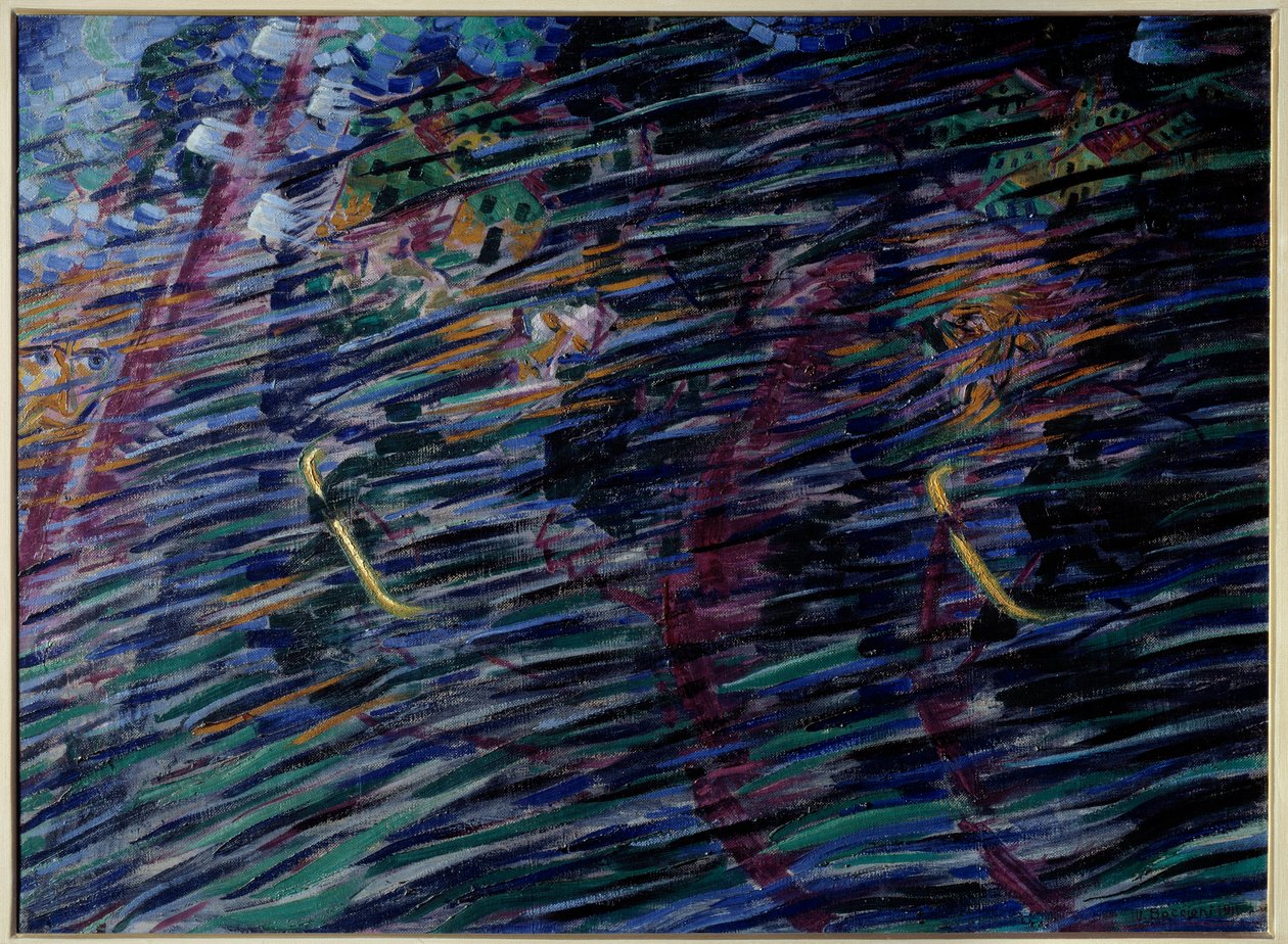 魂の状態：去る者たち ウンベルト・ボッチョーニ（1882-1916）による絵画 1911年 ミラノ、ブレラ美術館蔵 作： ウンベルトボッチョーニ