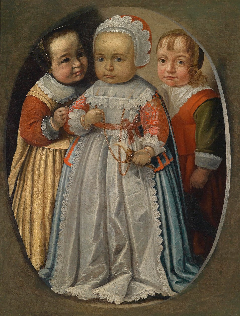 3つの幼児の肖像画 作： 不明不明