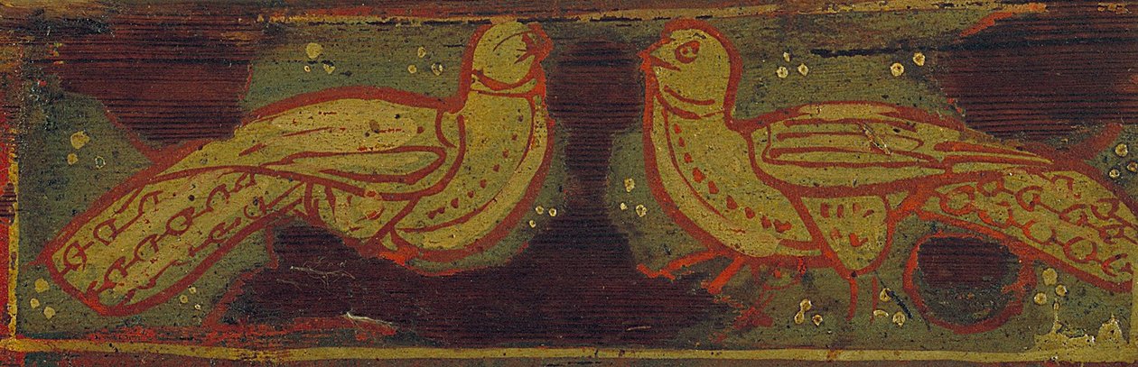 鳥と天井パネル 作： 不明不明