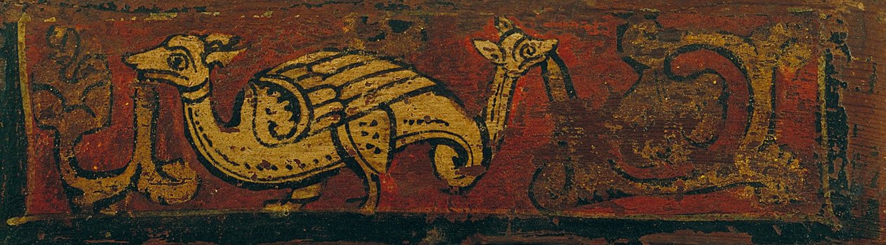 植物をモチーフにした幻想的な動物の天井パネル 作： 不明不明