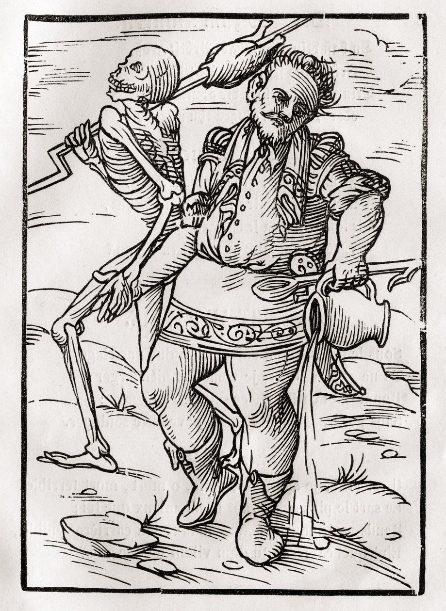1843年にバーゼルで公開された「Der Todten Tanz」から料理人の死 作： 不明不明