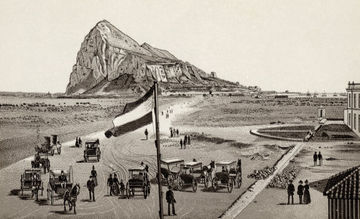 スペインの路線からのジブラルタル、「ビューオブジブラルタル」、フレイオーネ発行、1890年頃 作： 不明不明