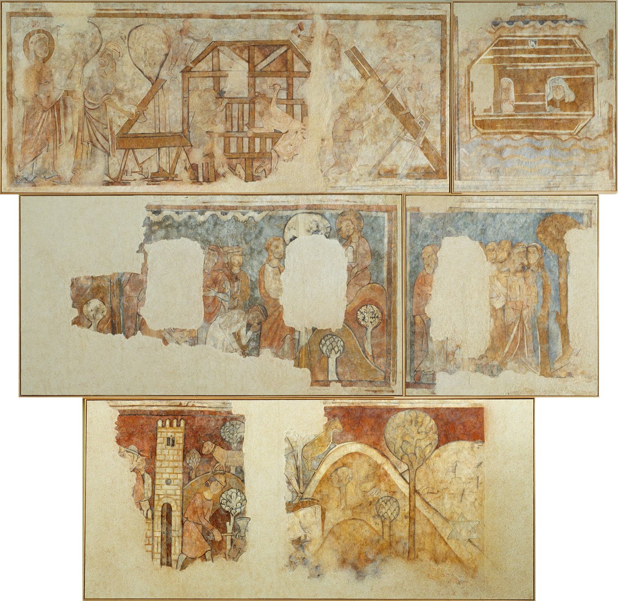 旧約聖書の場面のある壁画 作： 不明不明