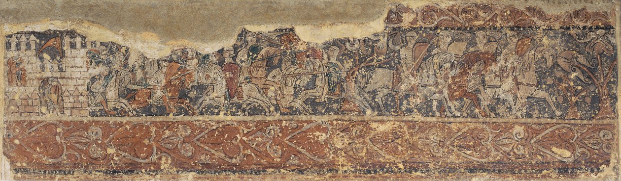 城と騎士の騎兵隊を守るシゲナ兵士の不敬な絵画 作： 不明不明