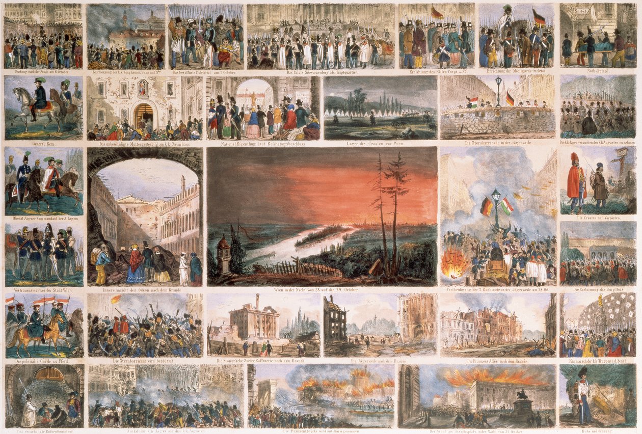 ウィーン革命：1848年10月6日の3回目の蜂起後、アルフレッドヴィンディシュグラッツ王子はウィーンに降伏を強いる 作： 不明不明