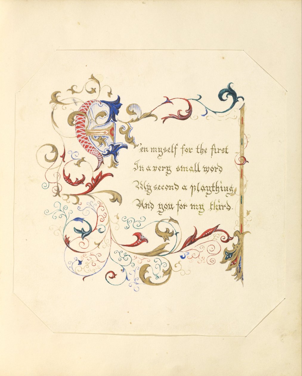 不明なメーカー、英国-（Illuminated Manuscript Poem） 作： 不明不明