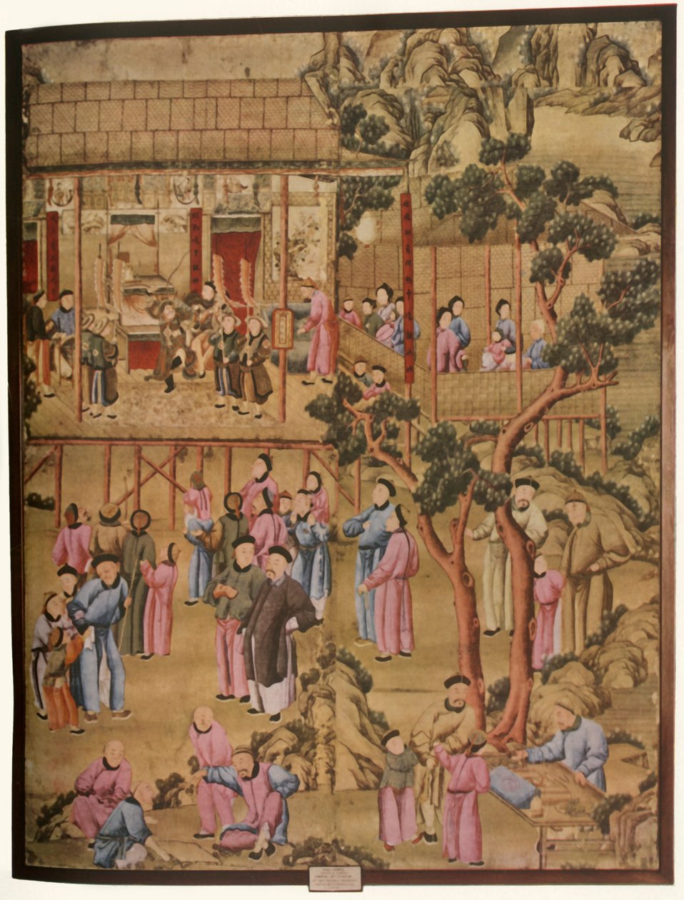 18世紀の清朝様式の中国の壁紙、1934年。 作： 不明