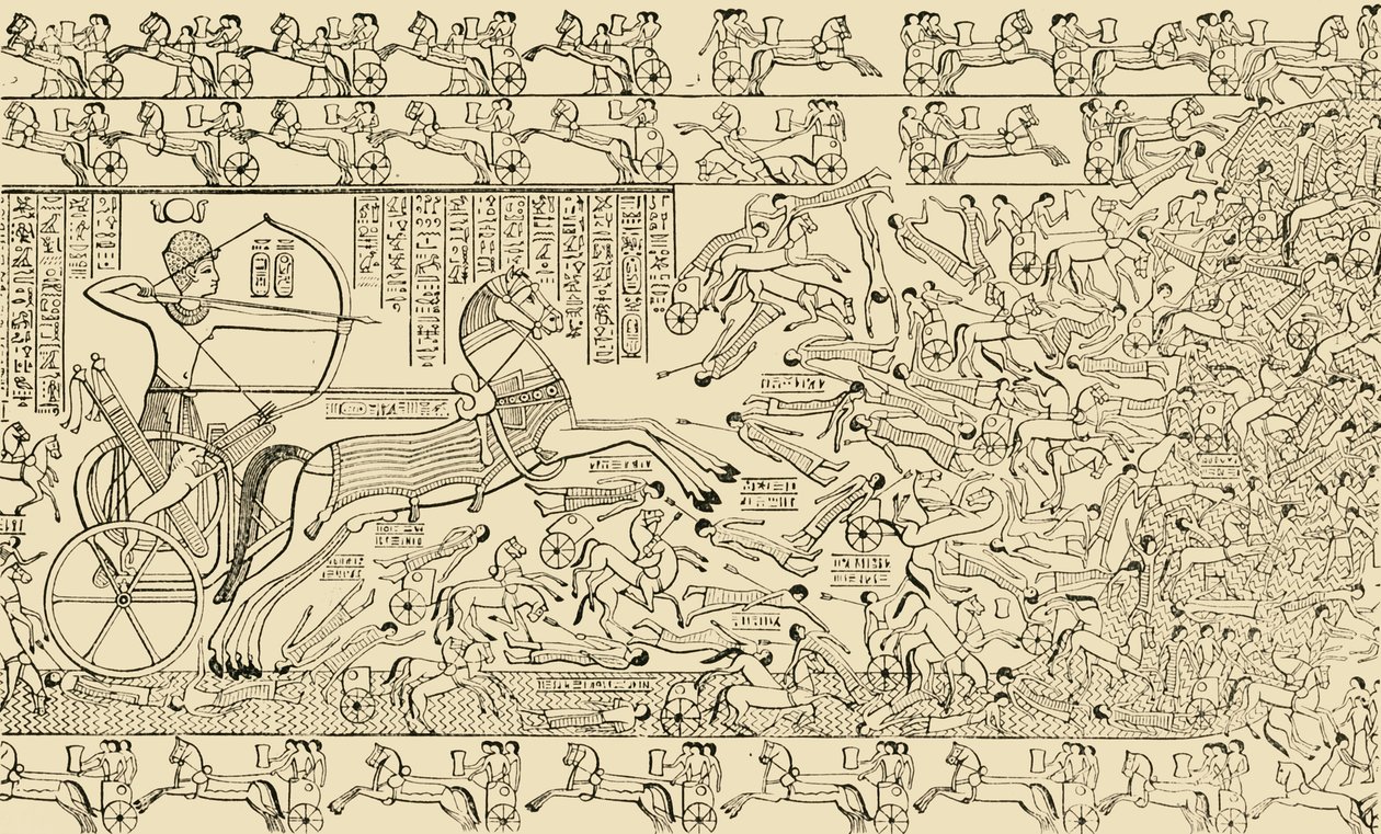 テーベのラーセウムからの戦闘シーン、1890年。 作： 不明