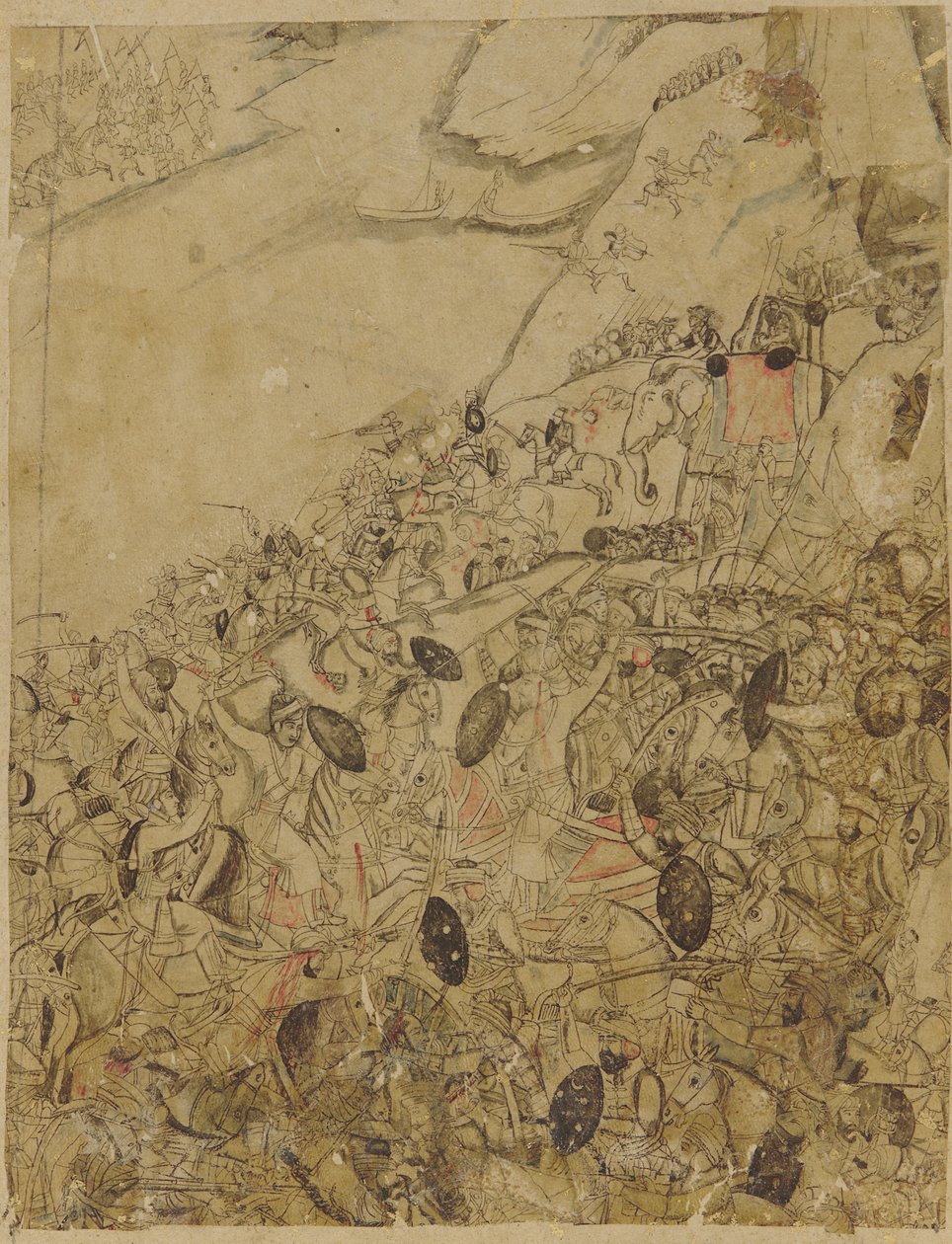 川のほとりでの戦い、17 世紀後半。 作： 不明