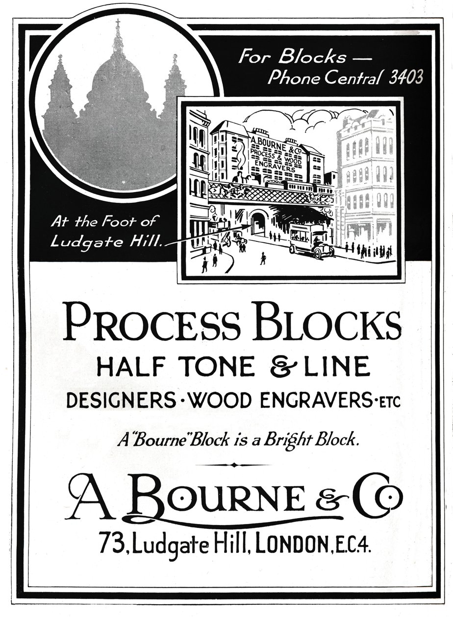 A.ボーン＆Co.広告-プロセスブロック、1919 作： 不明