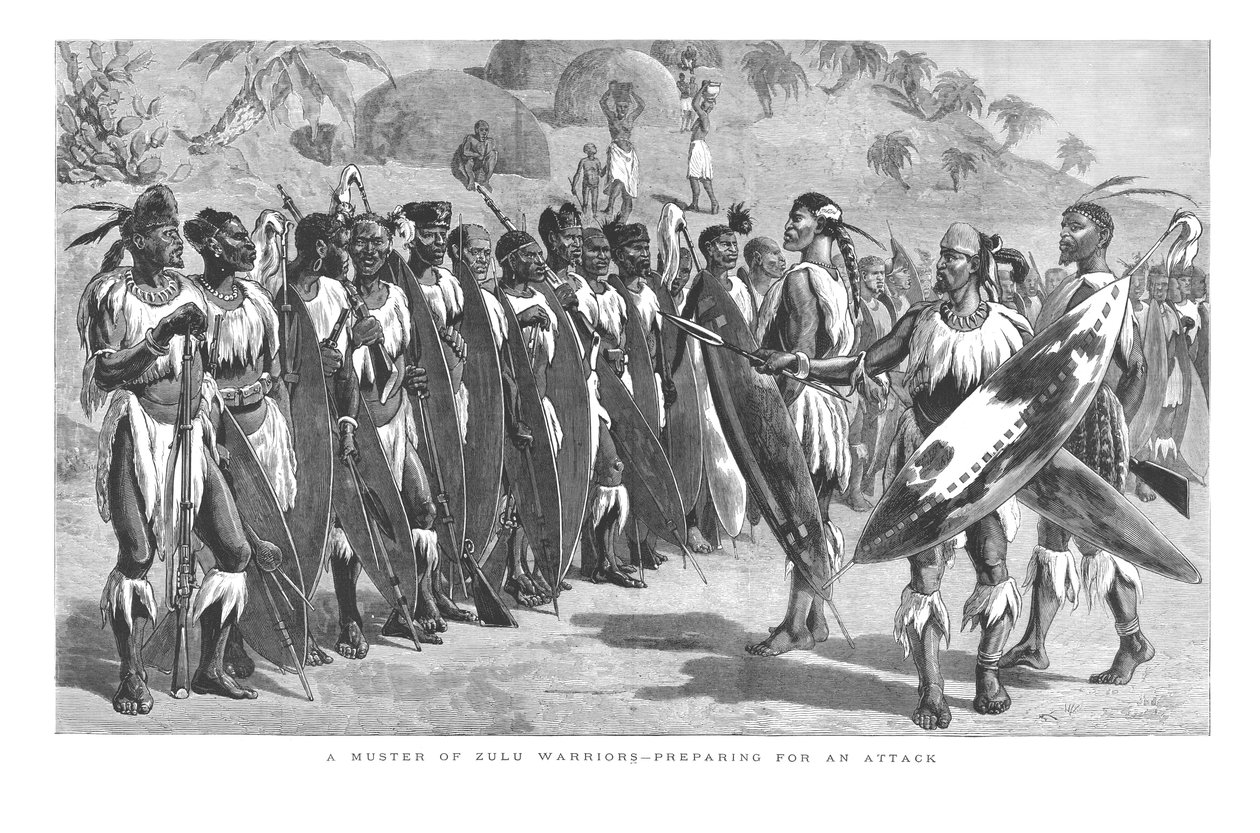 ズールー族の戦士-攻撃の準備。、1879 作： 不明