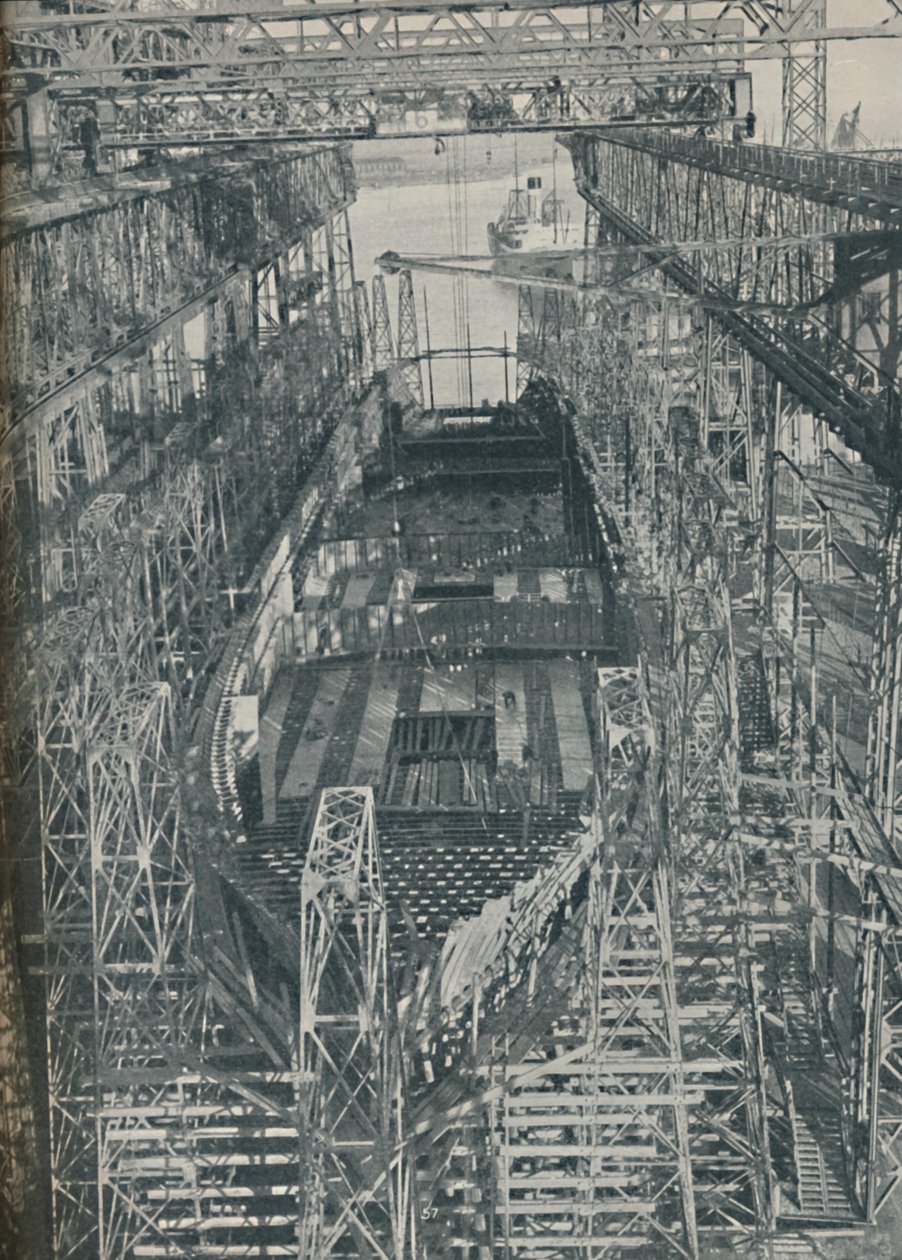 鋼の巣。キュナードホワイトスターライナージョージア建設中、1927-1929、1936 作： 不明