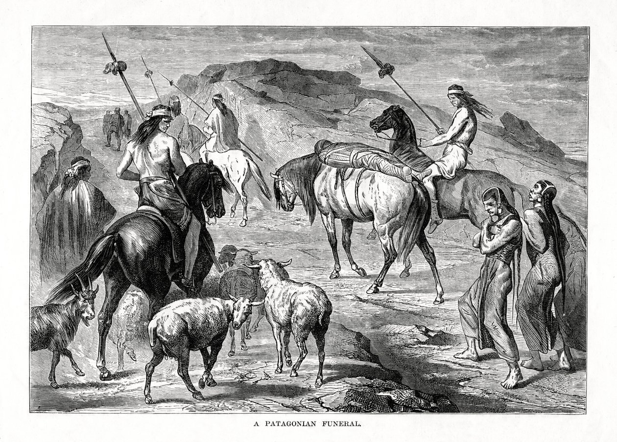 パタゴニアの葬儀、1877 作： 不明