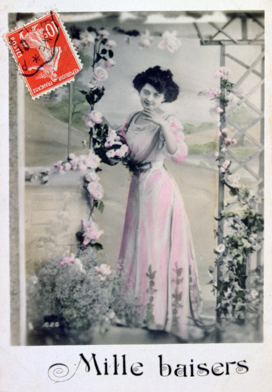 千のキス、フランスのポストカード、c1900 作： 不明