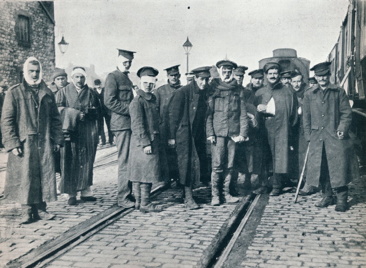 1915年にフランスの鉄道駅で負傷したヌーヴシャペルのバッチ 作： 不明