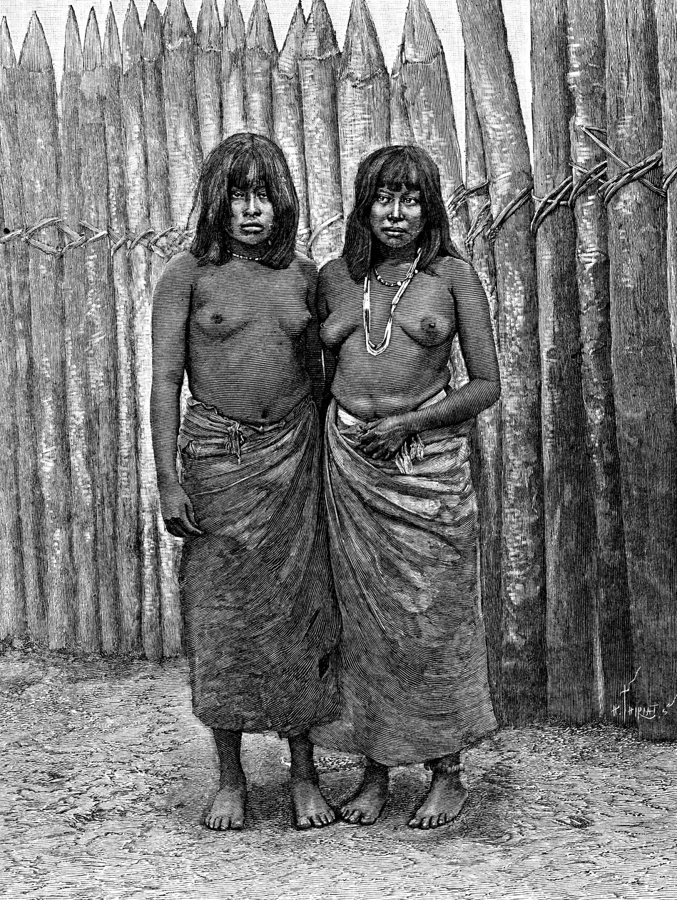 グランチャコインディアンの女性のカップル、南アメリカ、1895 作： 不明