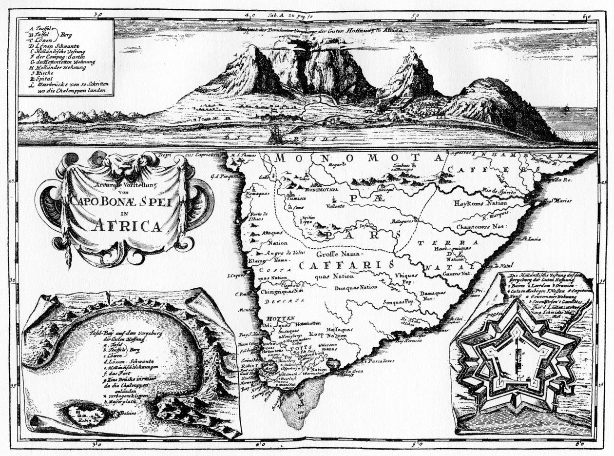 ケープオブグッドホープの地図、南アフリカ、1719 1931 作： 不明