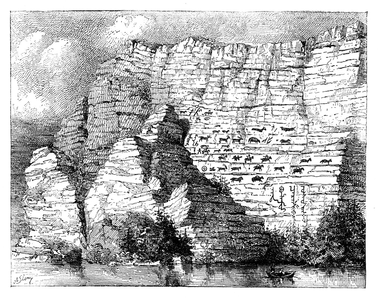 エニセイ川のほとりの岩碑文、1895 作： 不明