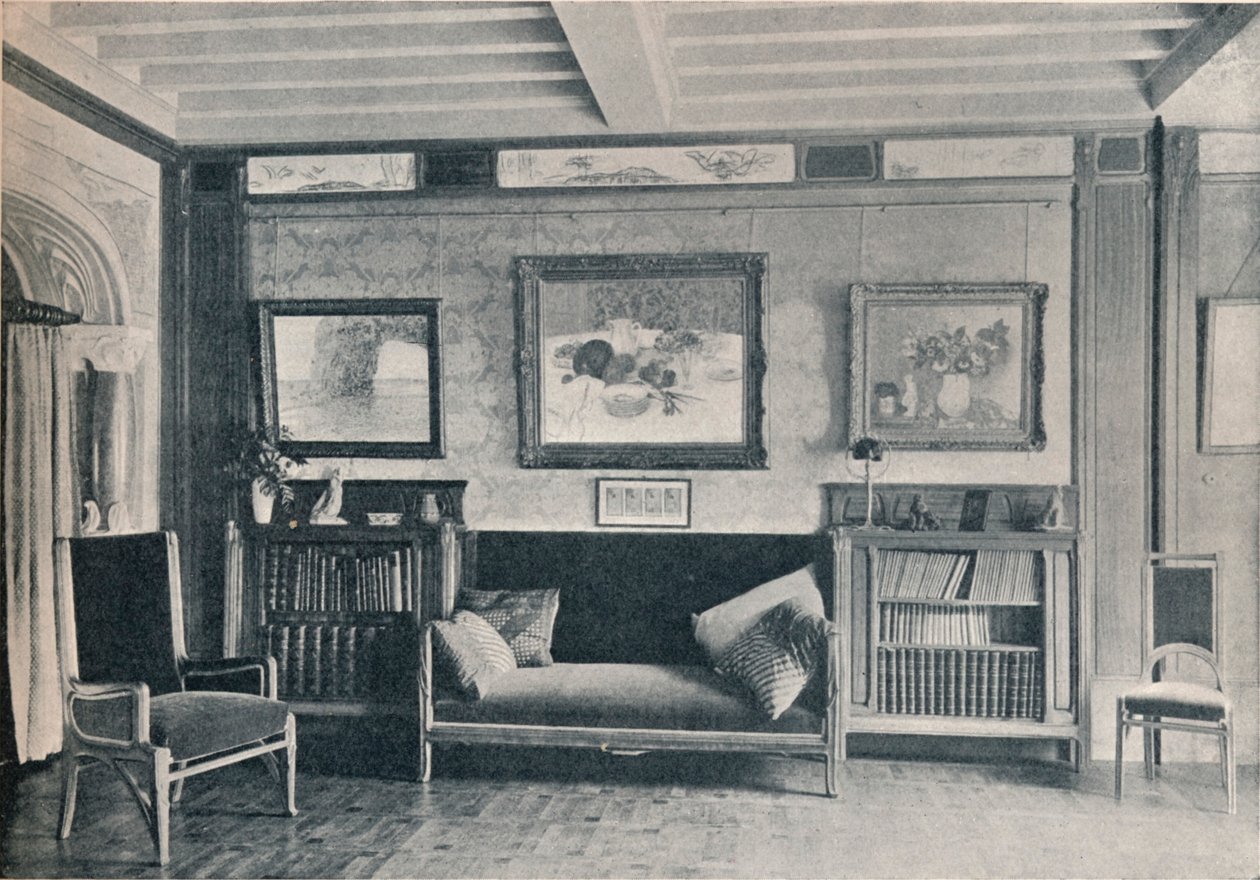パリのムッシュールG.ルシェの邸宅にある部屋。モーリスダフレンの家具、c1909 作： 不明