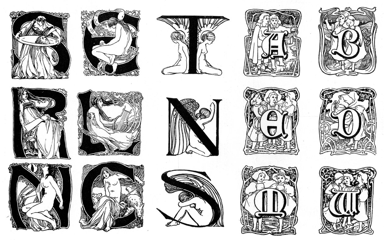 装飾的な頭文字のセット、1898 作： 不明