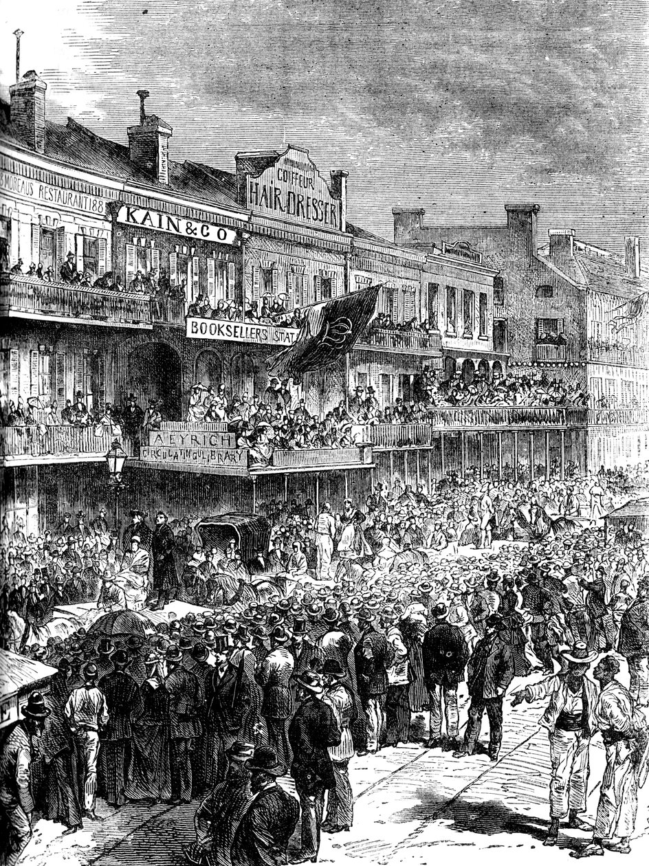 選挙日のニューオーリンズの通り、1860年c1880 作： 不明