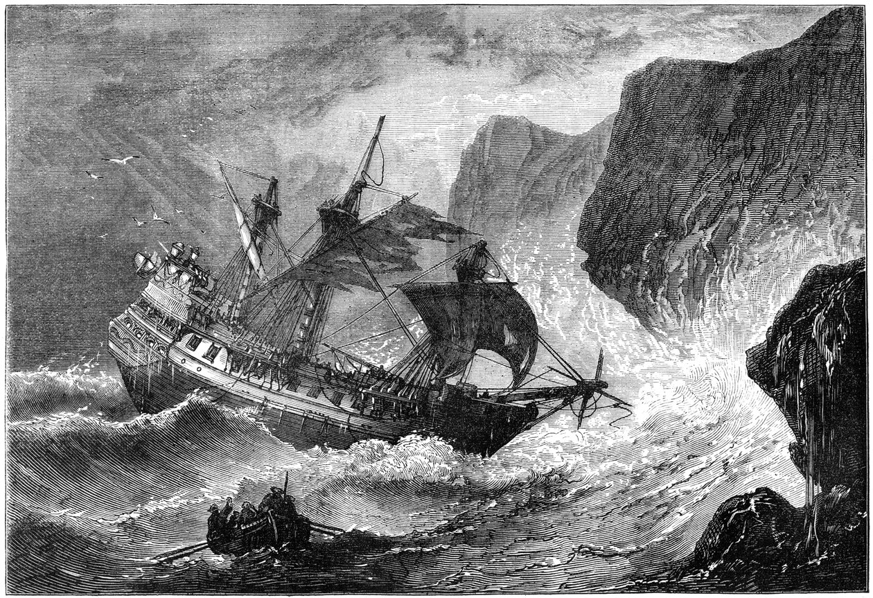 ソマーズ提督、1609年c1880年にバミューダ島に上陸 作： 不明