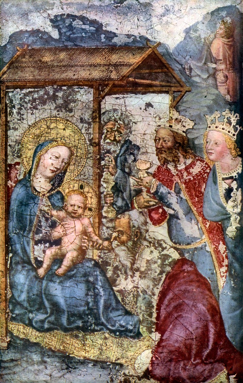 3人の王の崇拝、c1360 1955 作： 不明