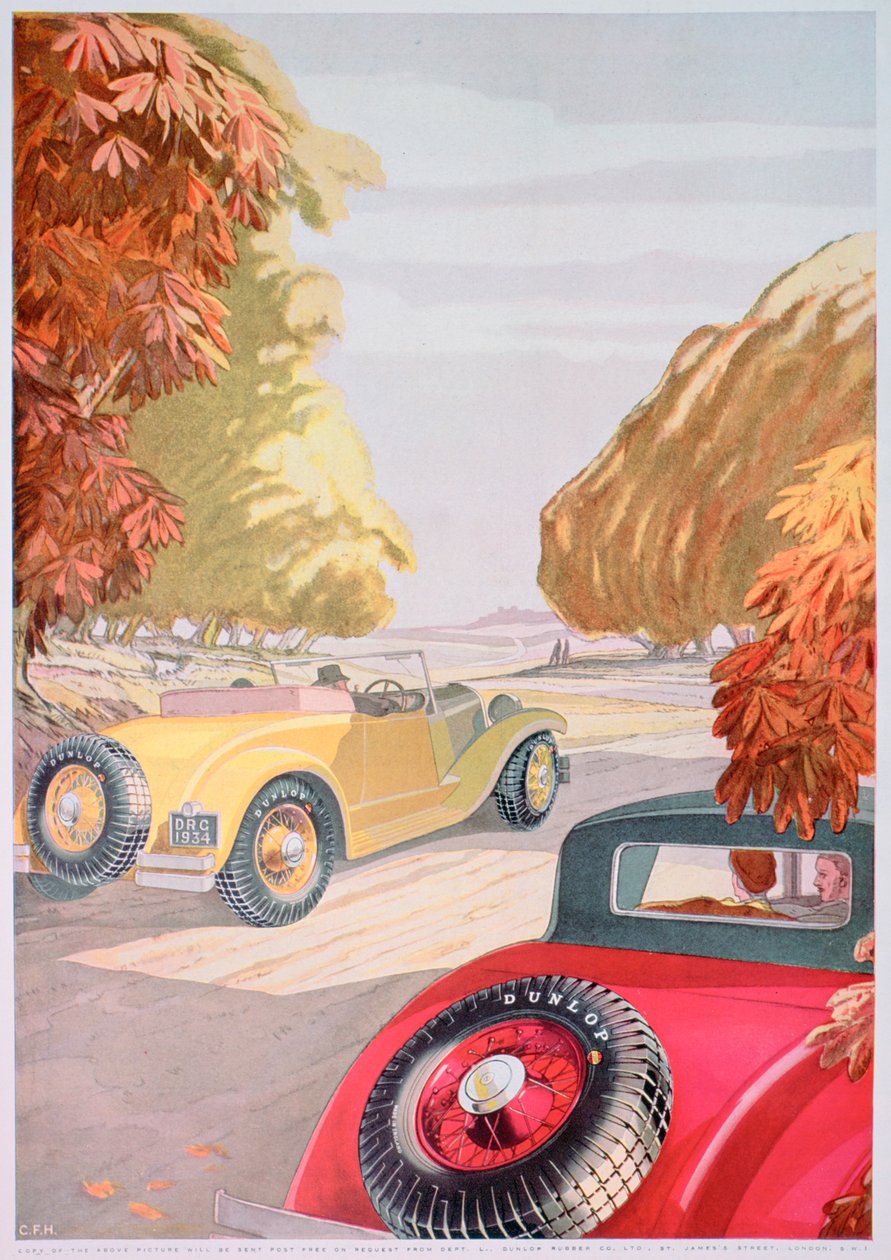 Dunlopタイヤの広告、1934 作： 不明