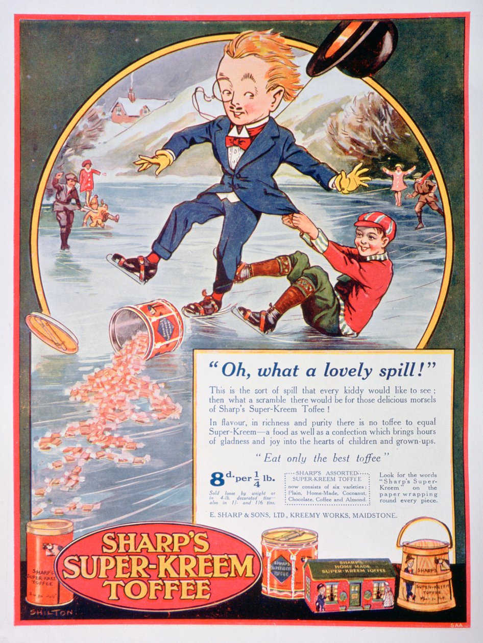 シャープススーパークリームタフィーの広告、1923年 作： 不明