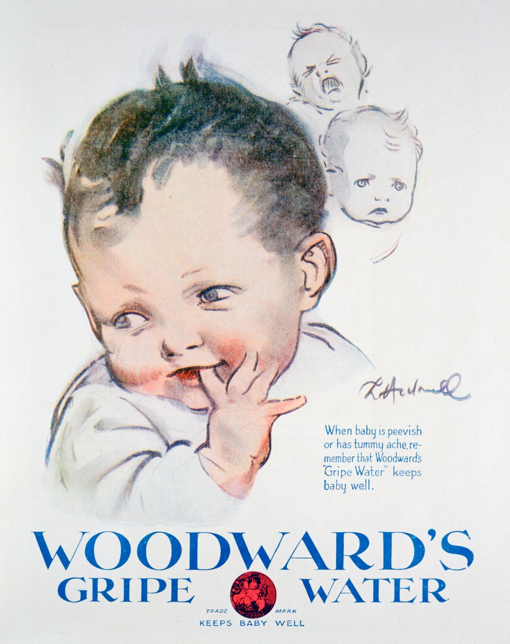 Woodwards Gripe Waterの広告、1925年 作： 不明