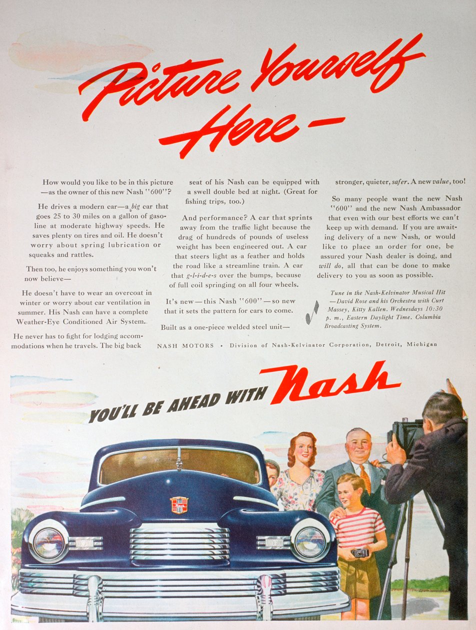ナッシュ600車の広告、1946 作： 不明
