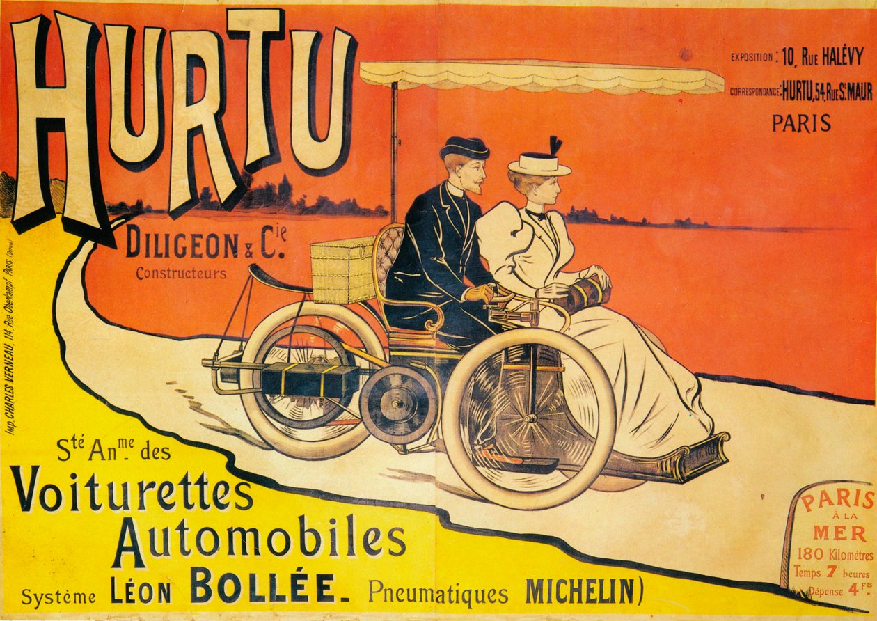 Hurtu車の広告、c1896 作： 不明
