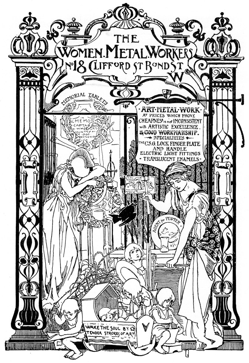 ロンドンのWomen Metal Workers会社の広告、1901 作： 不明