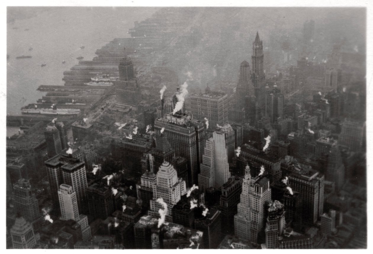 1928年1933年、ツェッペリンからのマンハッタン、ニューヨーク市、米国の航空写真 作： 不明