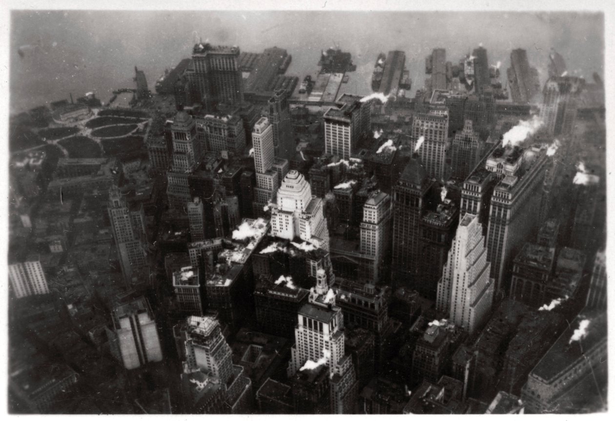 1928年1933年、ツェッペリンからのマンハッタン、ニューヨーク市、米国の航空写真 作： 不明