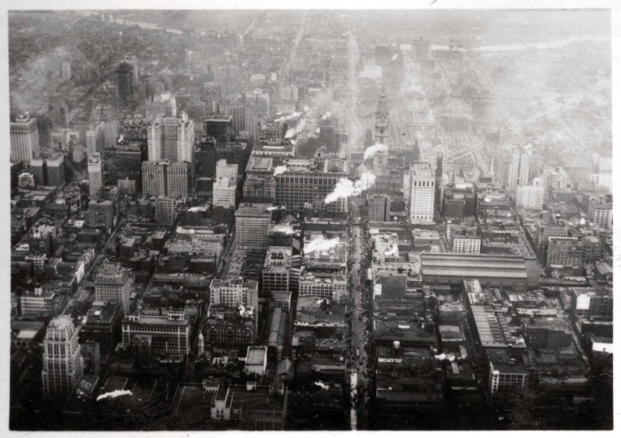1928年1933年、ツェッペリンから米国ペンシルバニア州フィラデルフィアの航空写真 作： 不明